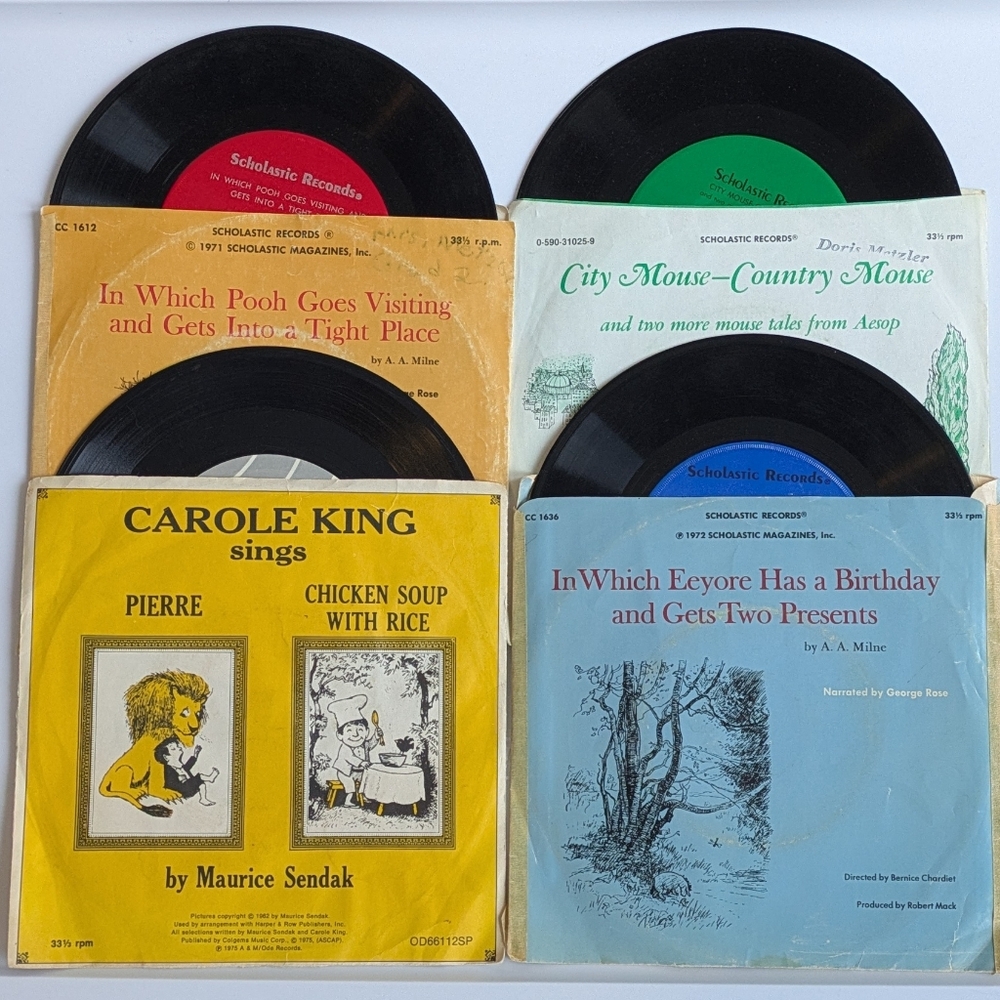 Vintage Scholastic Records, Children's Story Album Set, 70s Pooh, King, Sendak - Picture 2 of 12